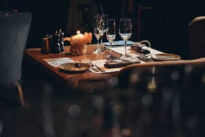 A table scape at one of the best Bainbridge Island restaurants
