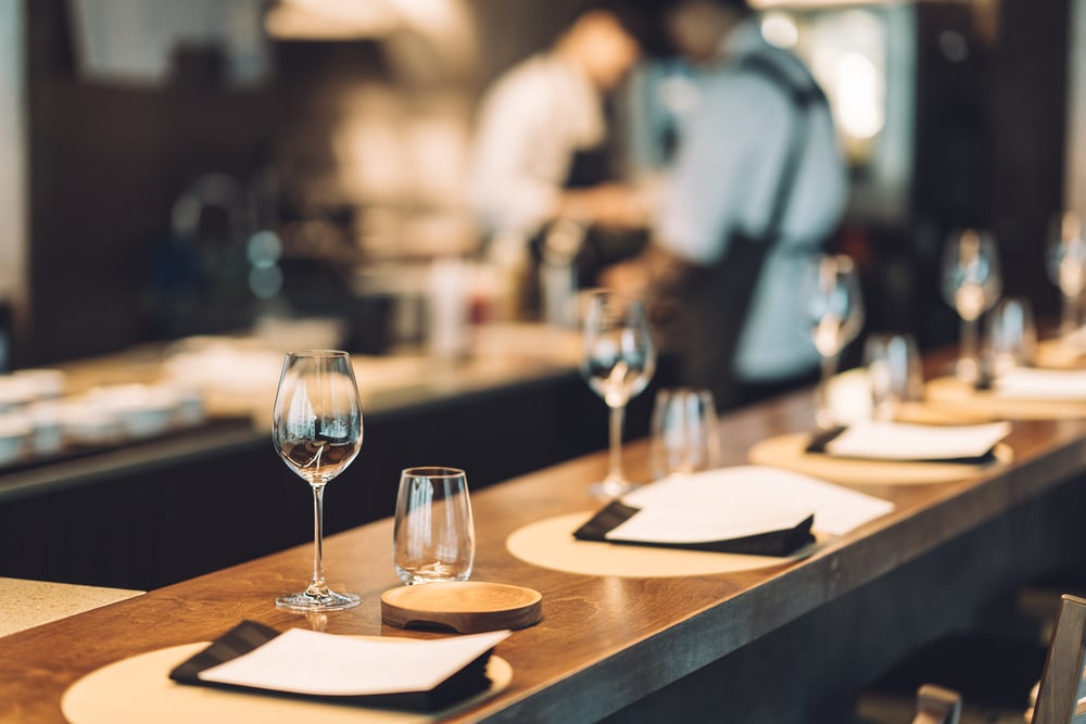 Bainbridge Island Restaurants, photo of an elegant chef's counter at a local restaurant 