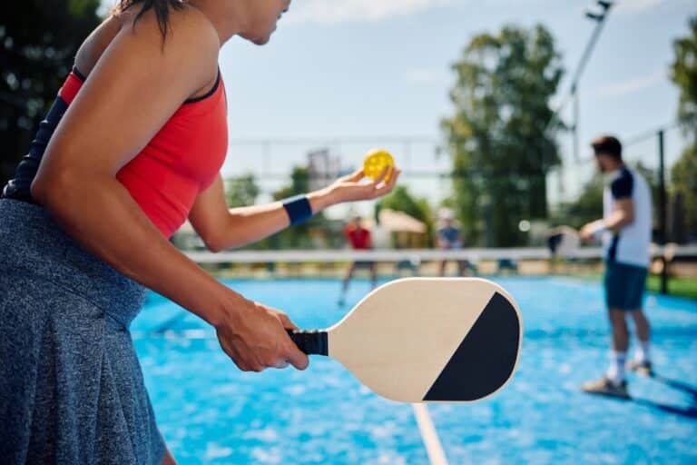 A group of friends playing Bainbridge Island Pickleball